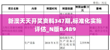 新澳天天彩期期精准｜标准化实施程序分析